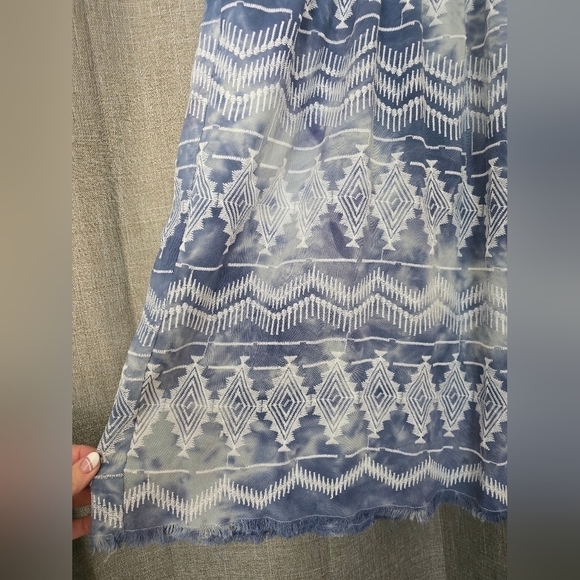 Lane Bryant 6th & Lane Womens Embroidered Tie-Dye Blue Midi Skirt Raw Hem 18/20 - Picture 4 of 7